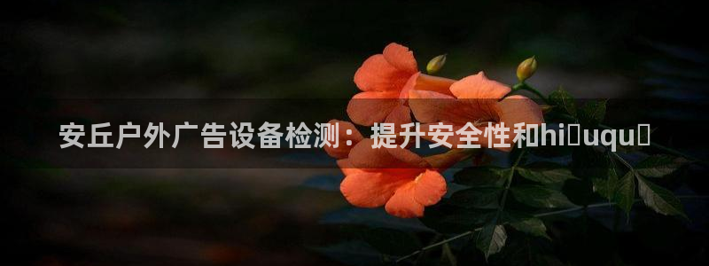 杏宇平台招商：安丘户外广告设备检测：提升安全性和hiệuquả