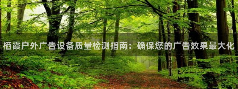 杏宇平台代理多少钱一个：栖霞户外广告设备质量检测指南：确保您的广告效果最大化