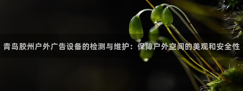 杏宇平台总代理是谁：青岛胶州户外广告设备的检测与维护：保障户外空间的美观和安全性