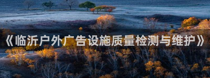 杏宇平台登陆：《临沂户外广告设施质量检测与维护》