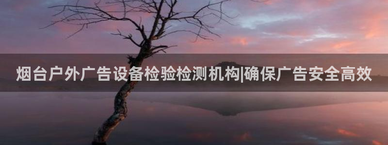 杏宇平台代理多少钱一个：烟台户外广告设备检验检测机构|确保广告安全高效