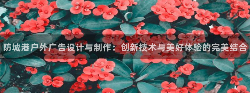 杏宇平台官网注册：防城港户外广告设计与制作：创新技术与美好体验的完美结合